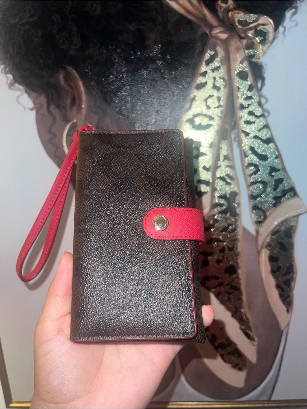 Coach Brown Signature Wristlet